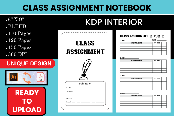 Class Assignment Notebook - KDP Interior: A Versatile Tool for Organized Success