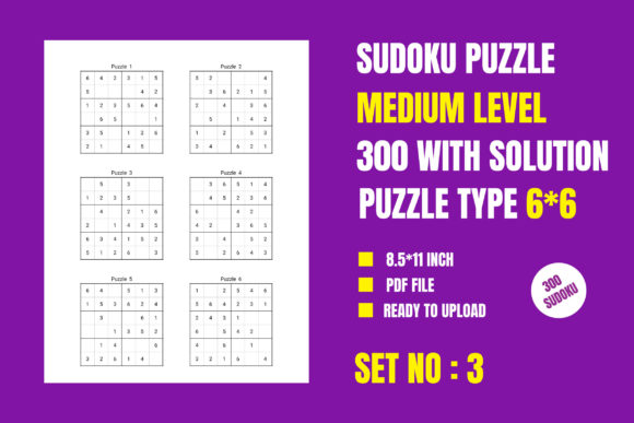 Discover the Joy of Sudoku with Medium 300 Sudoku Puzzle 6 6, Vol-3