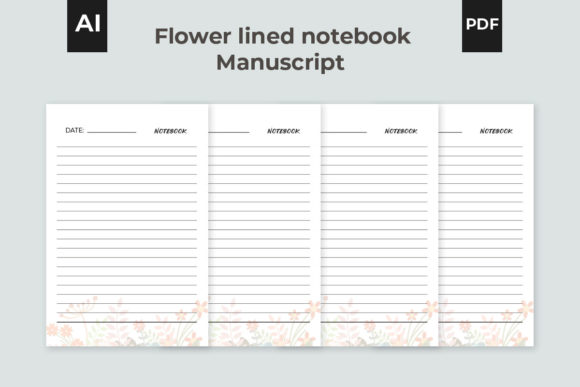 Enhance Your Publishing Projects with the Floral Lined Notebook Manuscript