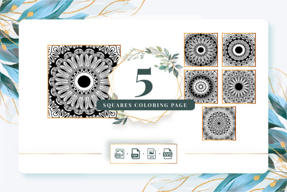 Explore Creative Possibilities with 5 Squares Coloring Pages Pack 08