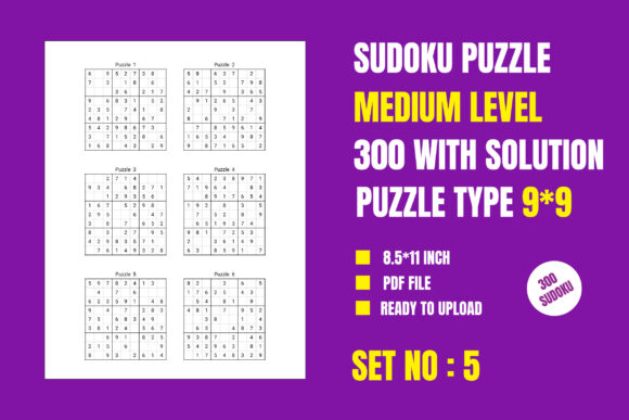 Explore the Fun of Medium 300 Sudoku Puzzle 9 9, Vol-5
