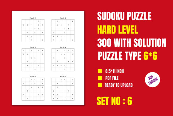 Hard 300 Sudoku Puzzle 6 6, Vol-6: A Creative Asset