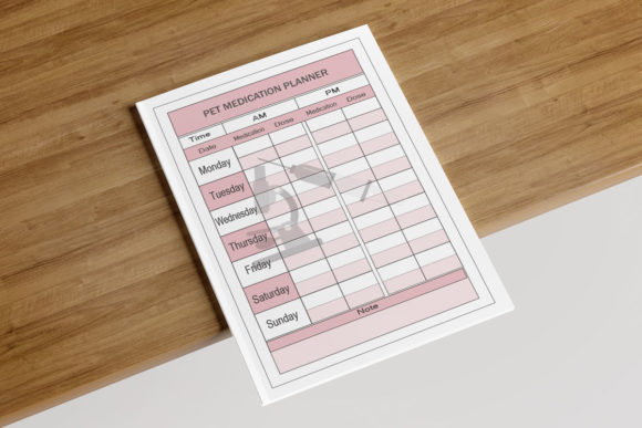 Pet Medication Planner for KDP Interiors
