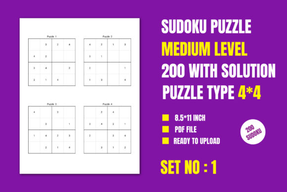Strategic Use of Medium 200 Sudoku Puzzle 4 4, Vol-1 for Enhanced Productivity and Creativity