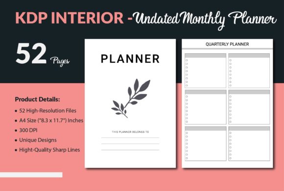 Undated Monthly Planner - KDP Interior