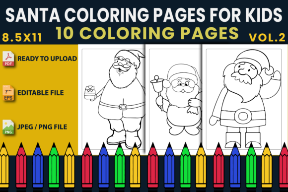 Unleash Creativity with Santa Coloring Page Vol.2: A Perfect Addition for Kids and Publishers