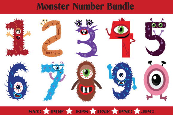 Unlock Creativity with the Number SVG Bundle - Monster Numbers